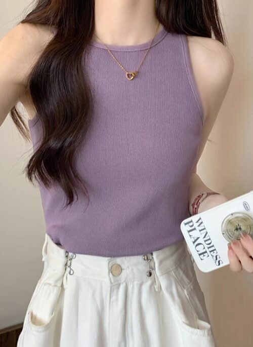 Lilac Round Neck Tank Top | Asa - BabyMonster