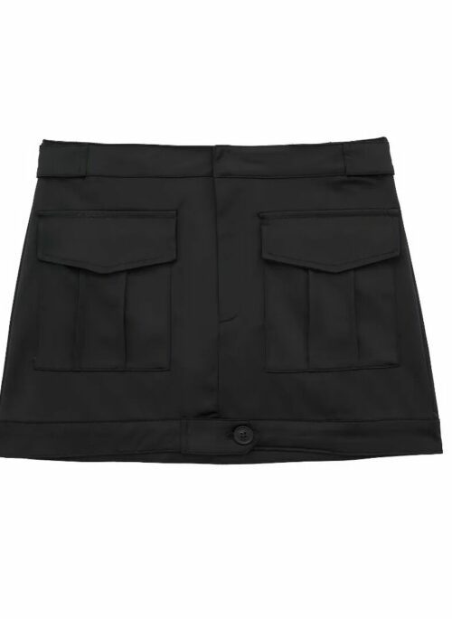 Black Big Pockets Mini Skirt | Ningning - Aespa