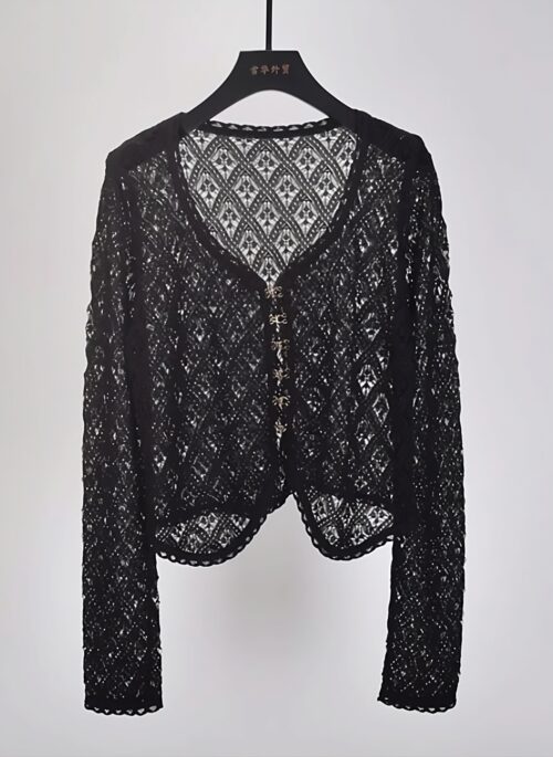 Black Diamond Lace Pattern Cardigan | Wendy - Red Velvet
