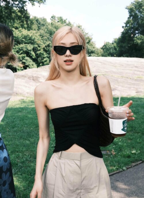 Black Diamond Pleated Tube Top | Rose - BlackPink