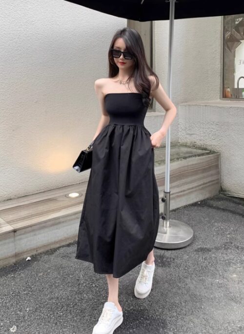 Black Tube Midi Dress | Jisoo - BlackPink