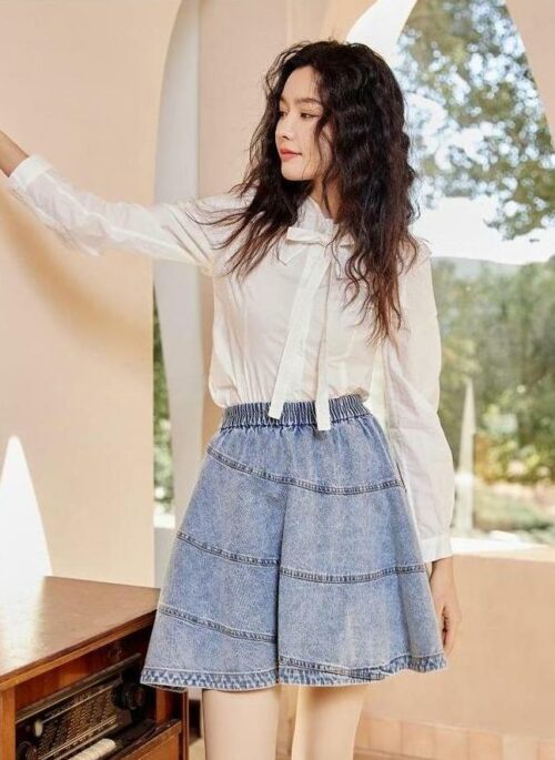 Blue A-line Denim Skirt | Jennie - BlackPink