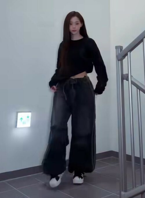 Blue Striped Wide Leg Jeans | Winter - Aespa