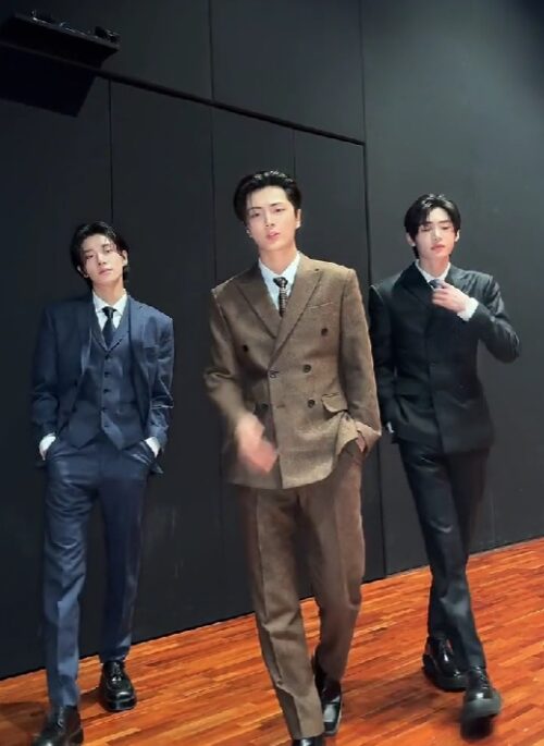 Brown Double-Breasted Suit Blazer And Pants Set | Jay - Enhypen