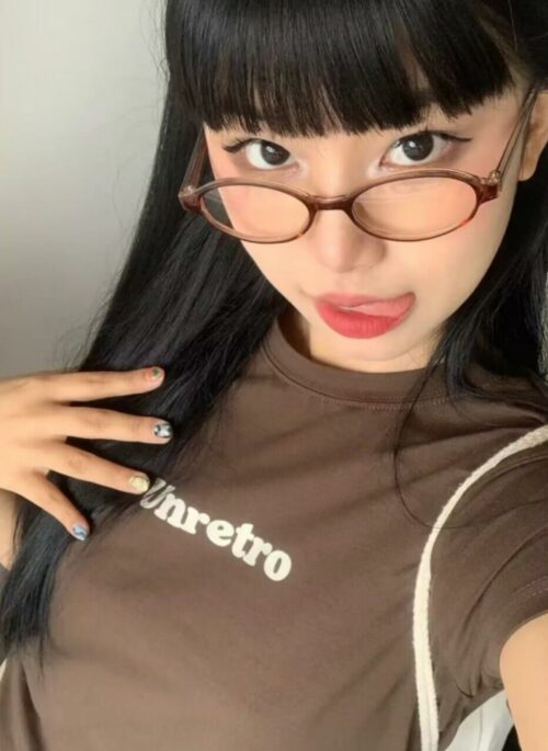 Brown Oval Frame Glasses | Rose - BlackPink