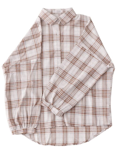 Brown Plaid Button Down Shirt | Xiaojun - NCT