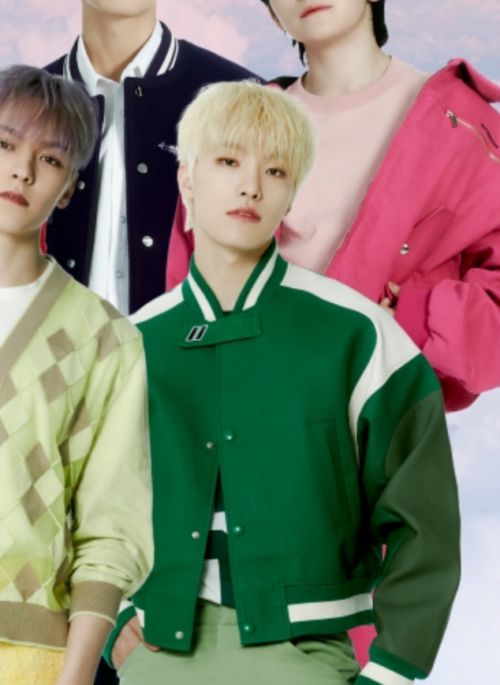 Green Contrasting Varsity Jacket | Dino - Seventeen