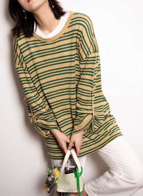 Green Striped Long Sleeve T-Shirt | J-Hope - BTS