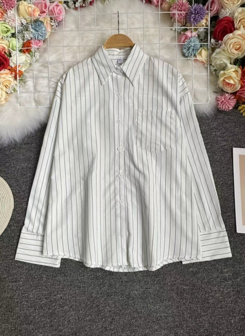 White Stripes Long Sleeve Shirt | Jake - Enhypen