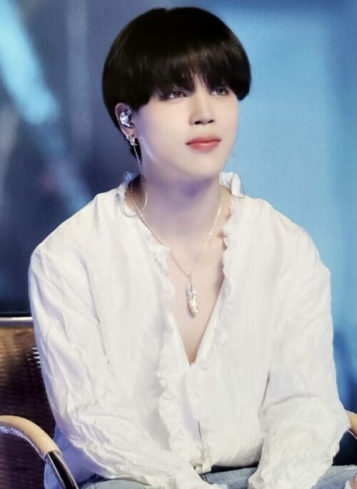 White Ruffled Puff Sleeve Shirt | Jimin - BTS