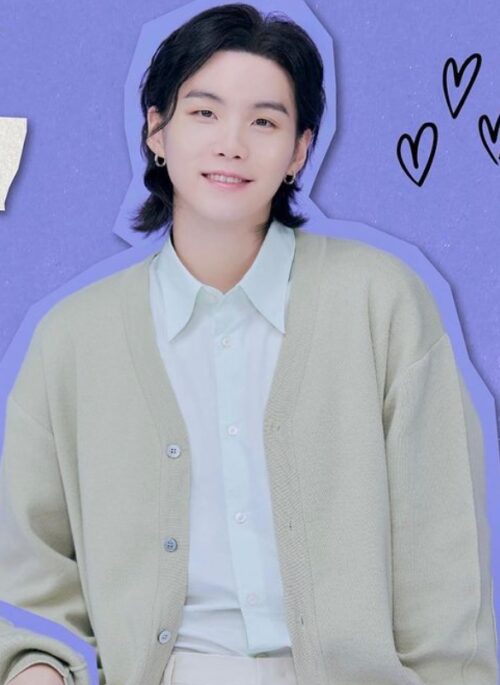 Light Green V-Neck Cardigan | Suga - BTS