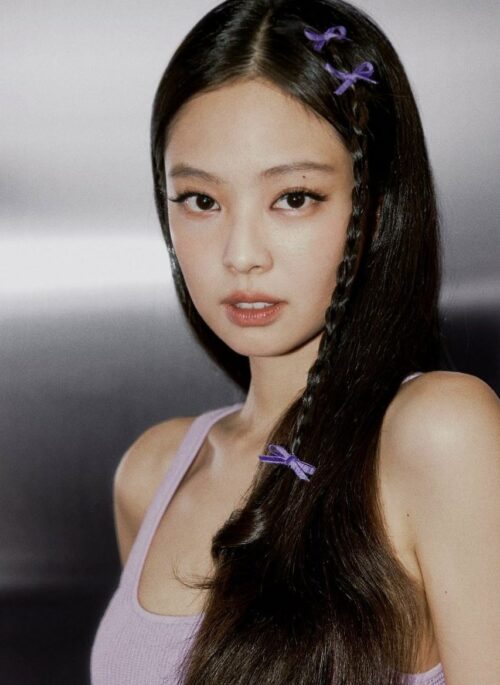 Lilac Velvet Ribbon Hair Clips | Jennie - BlackPink