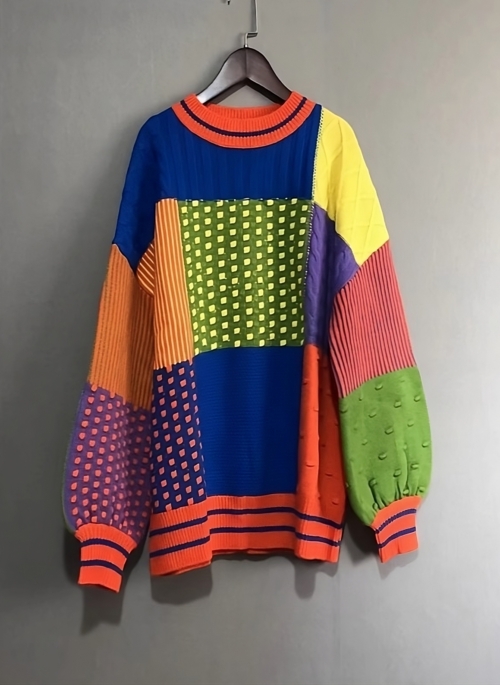 Multicolored Patches-Style Sweater | Jungwon - Enhypen