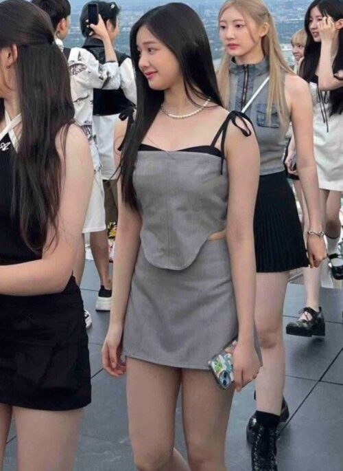 Grey Layered Corset Style Top | Pharita - BabyMonster