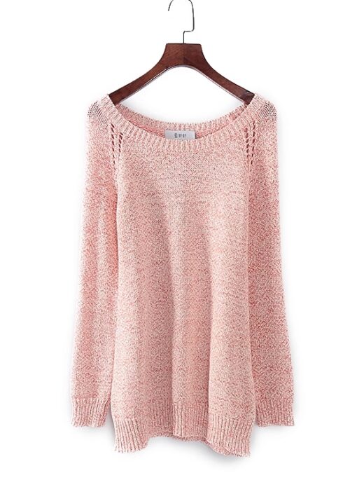 Pink Scoop Neck Knit Sweater | Jeonghan - Seventeen