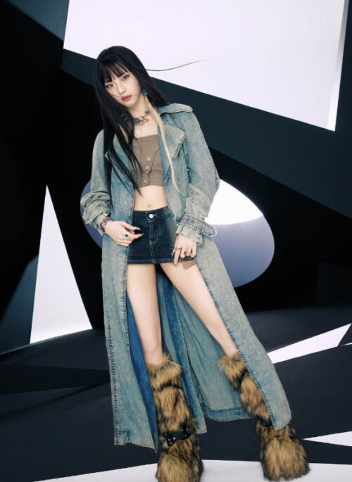 Blue Denim Trench Coat | Ruka - BabyMonster