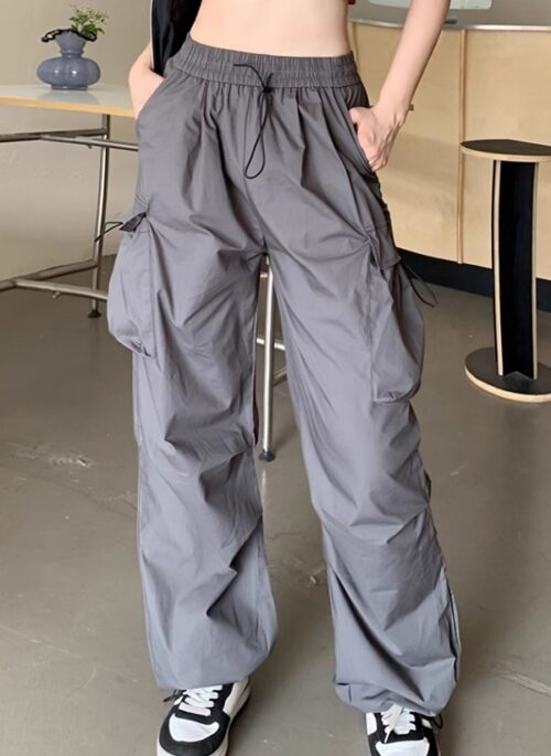 Grey Side Pocket Drawstring Pants | Ruka - BabyMonster