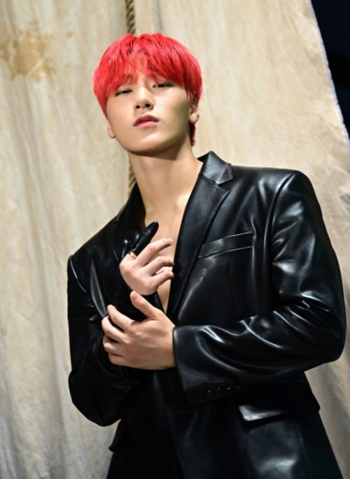 Black Faux Leather Blazer Jacket | San - ATEEZ