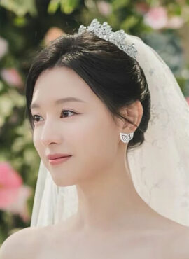 Silver Diamond Leaves Earrings | Hong Hae In – Queen Of Tears