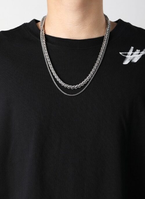 Sliver Double Layer Chain Necklace | Jungkook - BTS