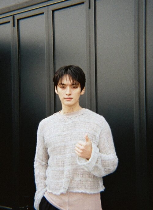 White Hollow Pattern Knitted Sweater | LeeKnow - Stray Kids