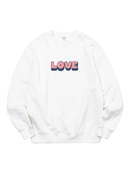 White 'Love' Print Sweatshirt | Junkyu - Treasure