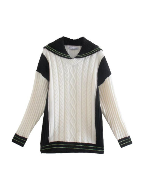 White Sailor Collared Knit Sweater | Xiaojun - NCT