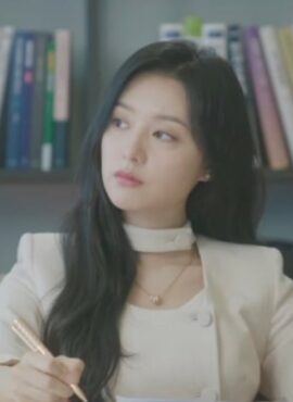 White Scarf Neckline Suit Dress | Hong Hae In – Queen Of Tears