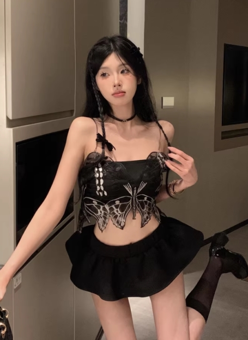 Black Butterfly Crop Top | Yoohyeon - Dreamcatcher