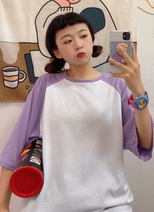 Lilac Sleeves Oversized T-Shirt | Jimin – BTS
